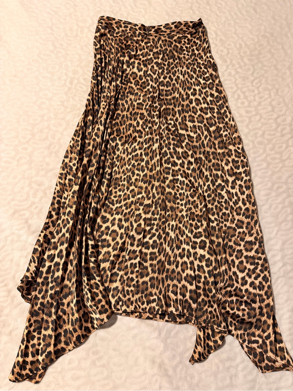 Zara Leopard Asymmetrical Handkerchief Hem Skirt XS Animal Print - Picture 2 of 7